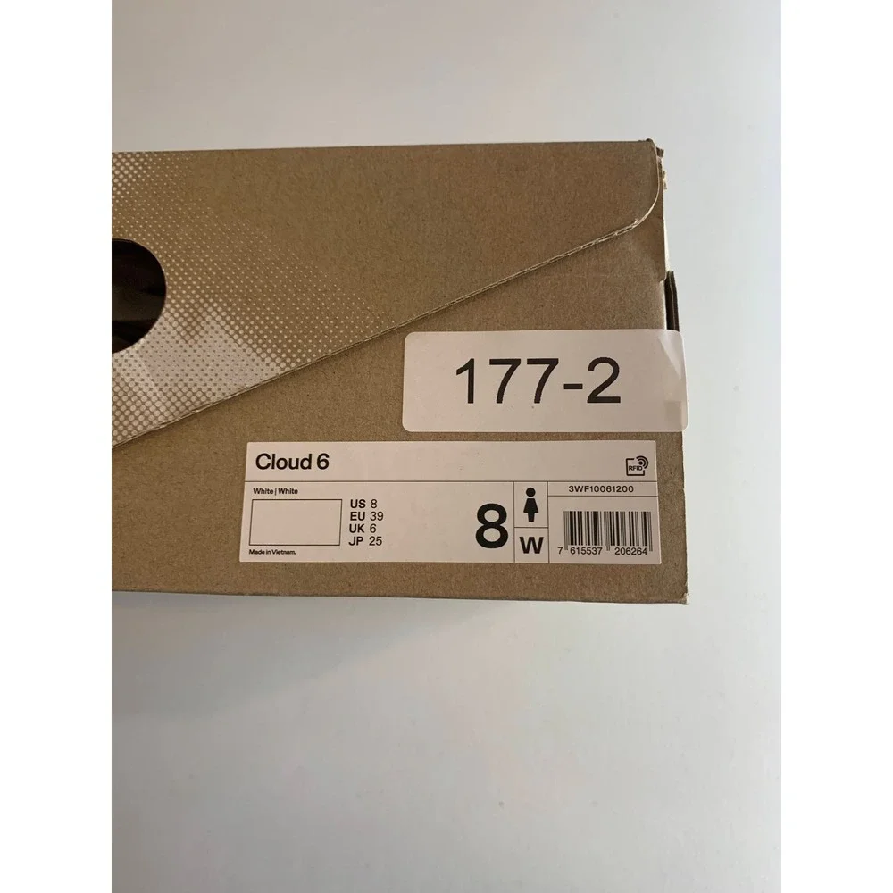 On Cloud 6 Womens Running Shoes White White 3WF10061200 US 8 EU 39 NEW - Picture 10 of 11